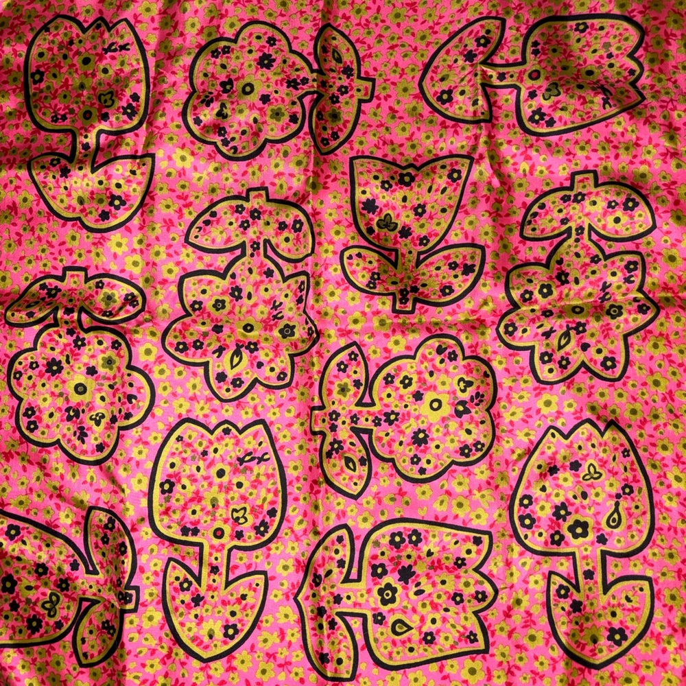 Vibrant Pink Glentex Floral Silk Scarf